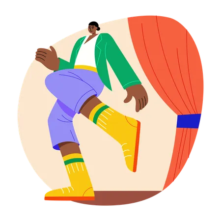 Woman doing Tap dance  Illustration
