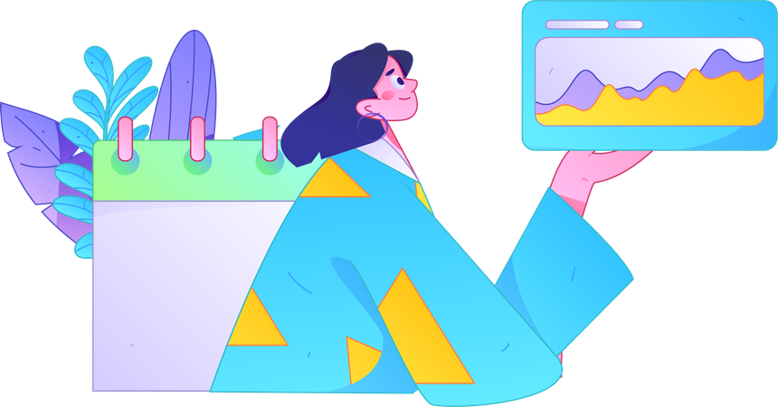 Woman doing task analysis  Illustration