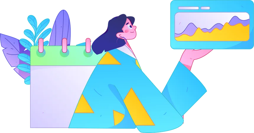 Woman doing task analysis  Illustration