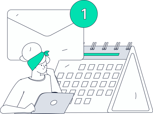 Woman doing timetable coordination  Illustration