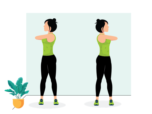 Woman doing Torso Twist  Illustration