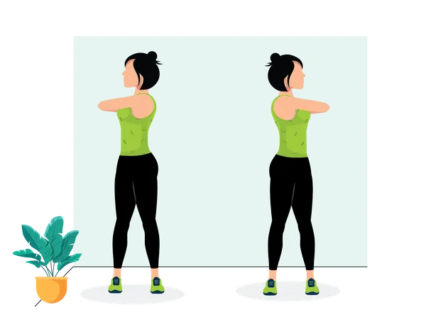 Woman doing Torso Twist  Illustration