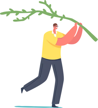 Woman doing tree plantation  Illustration