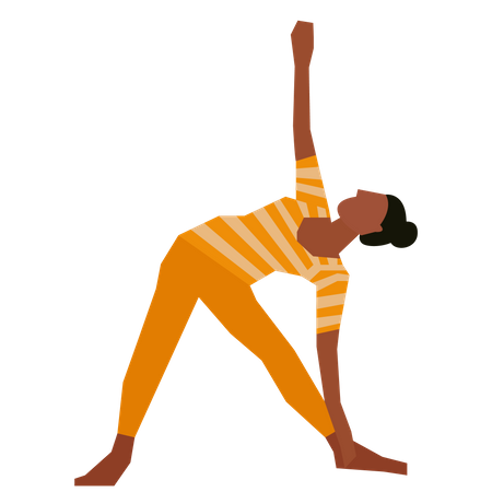 Woman doing triangle yoga pose Illustration