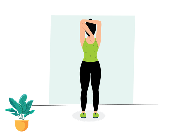 Woman doing Tricep Stretch  Illustration