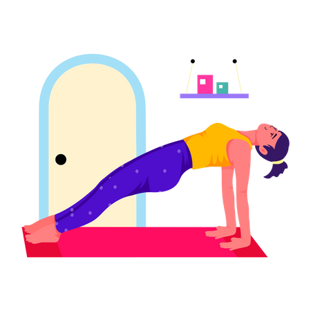 Woman doing Upward Plank  Illustration