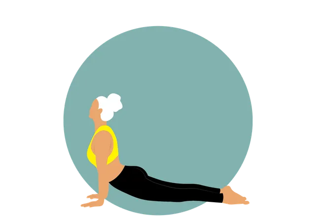 Woman doing Urdhva Mukha Svanasana  Illustration