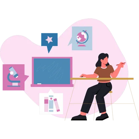 Woman doing user interface design  Illustration