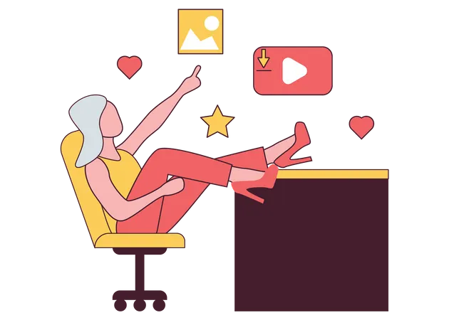 Woman doing video marketing  Illustration