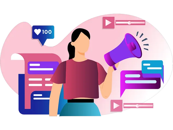 Woman doing video marketing  Illustration