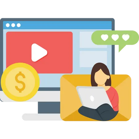 Woman doing video marketing  Illustration