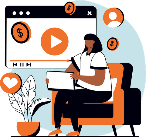 Woman doing video marketing  Illustration