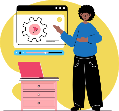 Woman doing video marketing  Illustration