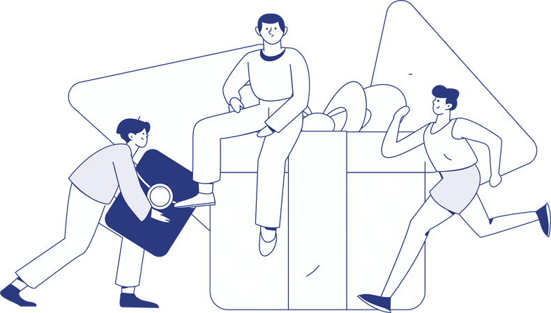Woman doing virtual shopping  Illustration