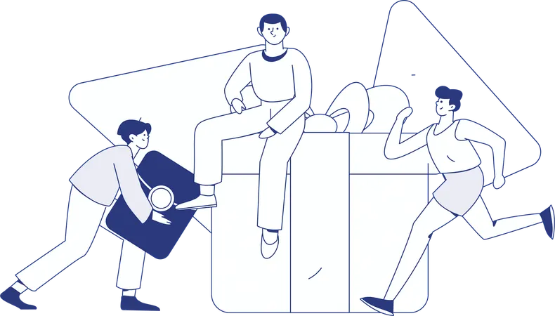 Woman doing virtual shopping  Illustration