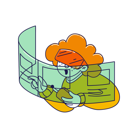 Woman doing virtual training  Illustration