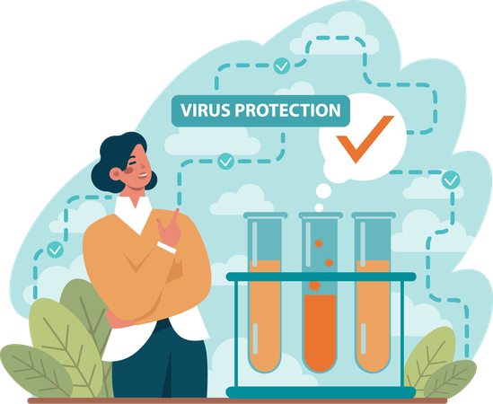 Woman doing virus testing  Illustration