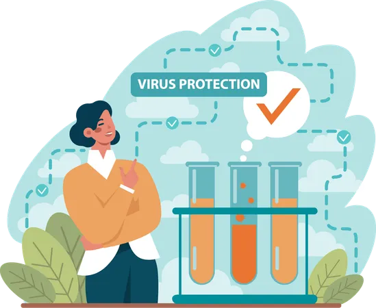 Woman doing virus testing  Illustration