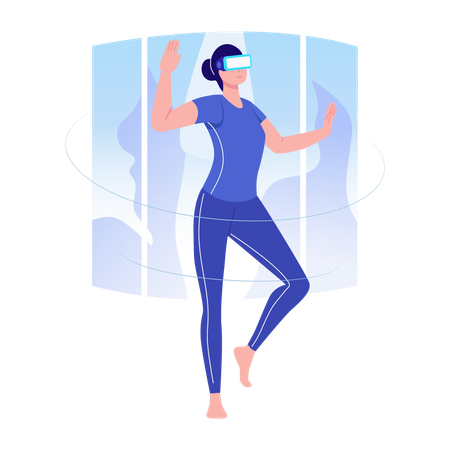 WoMan doing vr dance  Illustration