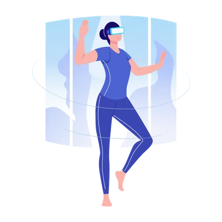 WoMan doing vr dance  Illustration