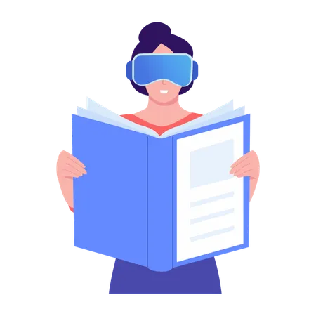 WoMan doing vr reading  Illustration