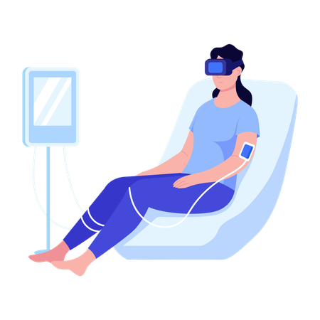 WoMan doing vr therapy  Illustration