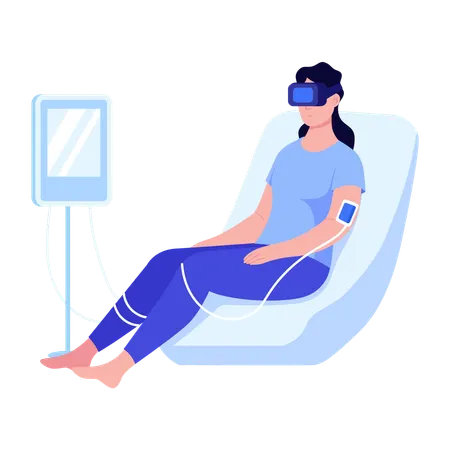 WoMan doing vr therapy  Illustration