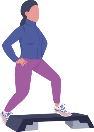 Woman doing warm-up exercise  Illustration