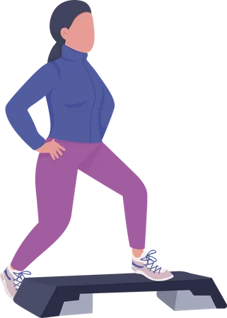 Woman Doing Warm Up Exercise Semi Flat Color Vector Character Posing Figure Full Body Person On White Gym Training Isolated Modern Cartoon Style Illustration For Graphic Design And Animation Illustration