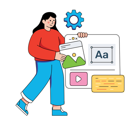 Woman doing web development  Illustration