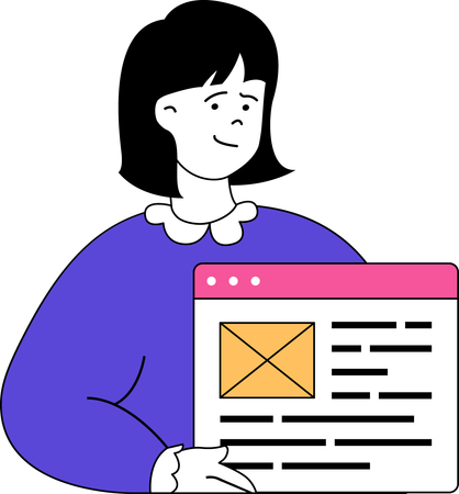 Woman doing website development  Illustration