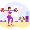 illustrations for woman doing weight lifting