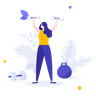 woman doing weight lifting illustrations free