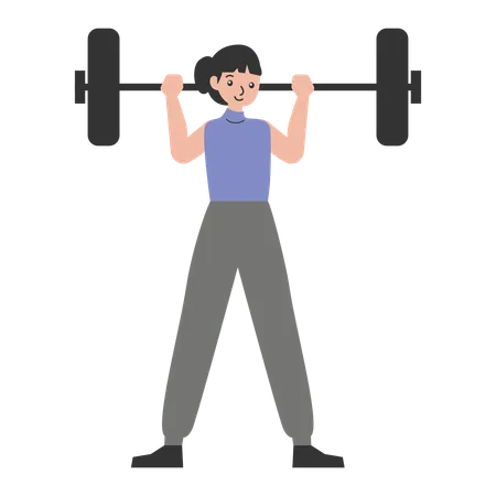 Woman  doing weighting exercise  Illustration