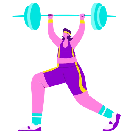 Woman doing Weightlifter  Illustration