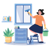 illustrations for window cleaning
