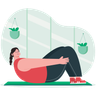 illustrations of woman doing workout