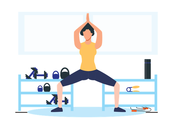 Woman Doing Workout  Illustration