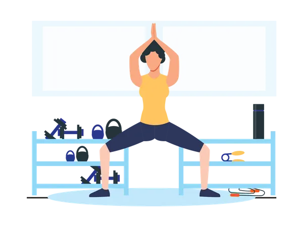 Woman Doing Workout  Illustration