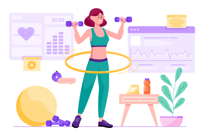 Woman doing workout  Illustration