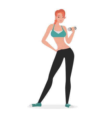Woman Doing Workout with dumbbell  Illustration