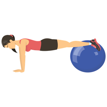 Woman doing workout with gym ball Illustration