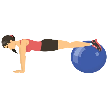 Woman doing workout with gym ball Illustration
