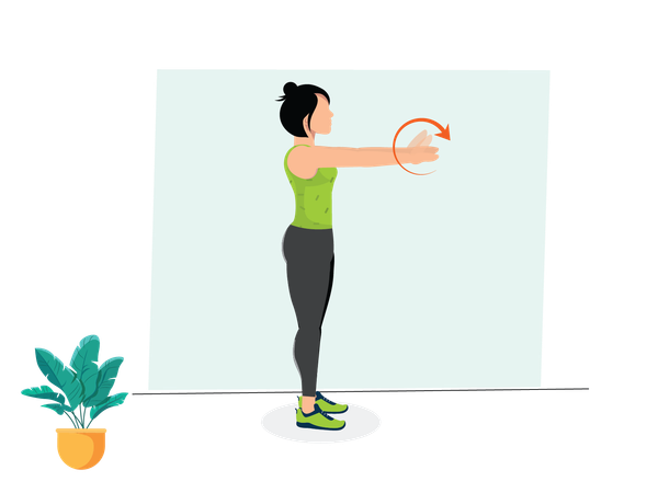 Woman doing Wrist Circles  Illustration