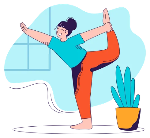 Woman Doing Yoga  일러스트레이션