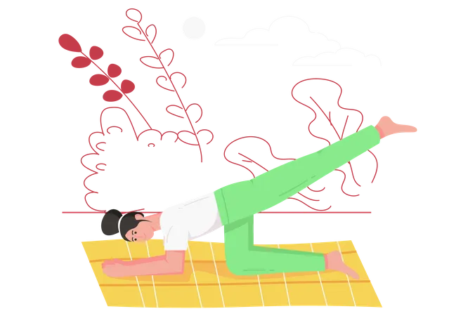 Woman doing yoga Illustration