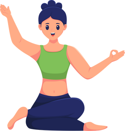 Woman Doing Yoga  Illustration