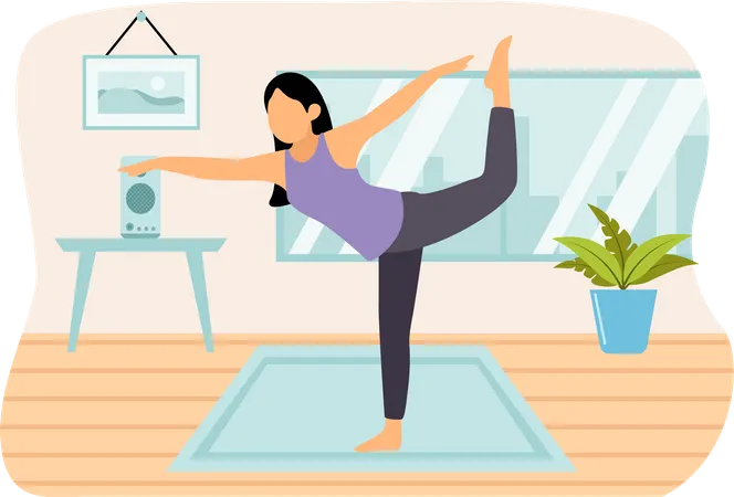 Woman Doing Yoga Illustration
