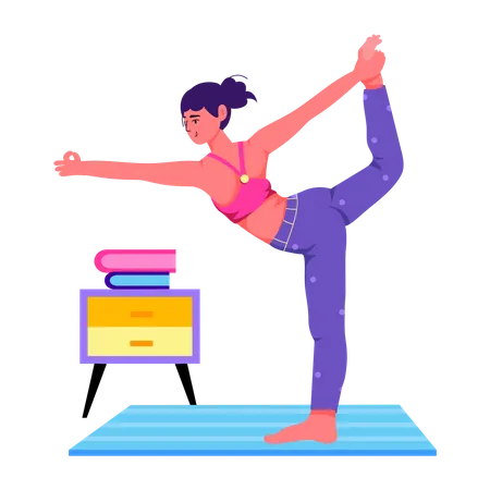 Modern Flat Illustration Of Dance Yoga Illustration