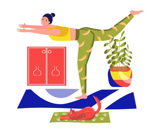 Woman doing yoga asana  Illustration